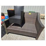 WICKER BENCH & CHAIR