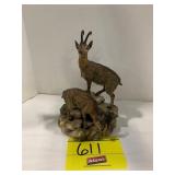 ANTIQUE VIENNA BRONZE MOUNTAIN GOAT PAIR ON ONYX