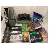 SONY BLURAY PLAYER, VHS TAPES, EMERSON VCR, FILE