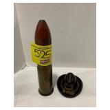 ANTIQUE BRASS DUMMY BULLET, ANTIQUE CAST IRON GAR