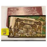 ANTIQUE ARMY TRENCHES CARDBOARD SOLDIER SET IN