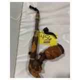 ANTIQUE CARVED WOOD GERMAN PIPE, MINI CARVED WOOD