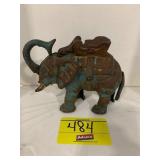 7' TALL CAST IRON MECHANICAL ELEPHANT BANK