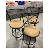 3 METAL FRAME SWIVEL BARSTOOLS