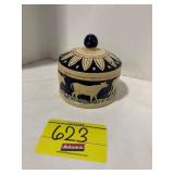 ANTIQUE FARM ANIMAL THEMED GERMAN LIDDED DISH