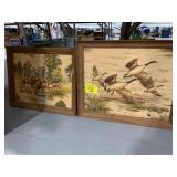 2 FABRIC FRAMED HUNTING THEMED Dï¿½COR