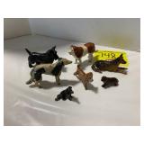 GROUP OF ANTIQUE COLD PAINTED METAL DOG FIGURES