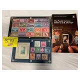 STAMP BOOK, 2 PLASTIC DISPLAY CASES W/ VINTAGE