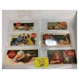 6 1940S-50S COKE INK BLOTTER CARDS