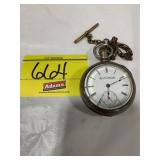 ANTIQUE SILVER-TONE ELGIN NATIONAL WATCH CO