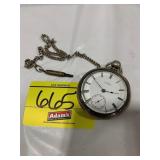 ANTIQUE A.W. CO WALTHAM POCKETWATCH W/ CHAIN