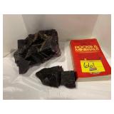 BLACK FLOURITE CUBIC SPECIMENS, ROCK BOOK