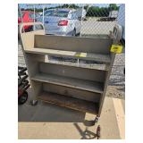 METAL ROLLING LIBRARY BOOK SHELF CART