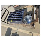 ANTIQUE WAGON CART, PARTS ORGANIZER & CONTENTS,