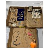 3 FLATS OF NICE COSTUME JEWELRY OF ALL KINDS