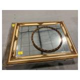BEVELED GLASS ORNATE LARGE WALL MIRROR, ROUND