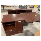 PRESSED WOOD CORNER DESK & CABINET