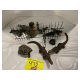 GROUP OF ANTIQUE GERMAN ZOO ANIMALS W/ FENCE -