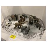 GROUP OF ANTIQUE GERMAN ZOO ANIMALS W/ FENCE -