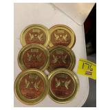 SET OF GOLD FOIL HYDE PARK BEER COASTERS