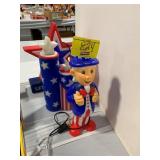BLOWMOLD UNCLE SAM, 4TH JULY STAR & FIRECRACKERS