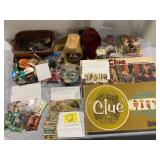 CLUE GAMES, ANTIQUE CHEWING GUM CARDS, BASKET OF