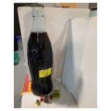 20' TALL ANTIQUE GLASS COKE BOTTLE W/ CONTENTS,