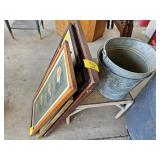 GROUP OF ANTIQUE WALL ART (ONE WATERCOLOR, 1 OIL