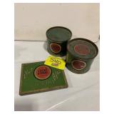 3 LUCKY STRIKE TIN LITHO TOBACCO CANS