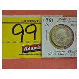 1981-S SUSAN B ANTHONY DOLLAR PROOF ULTRA CAMEO