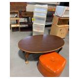 PLASTIC STORAGE DRAWERS, PRESSED WOOD COFFEE