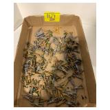 FLAT W/ ANTIQUE LEAD SOLDIERS, TANKS, ARMY MEN,