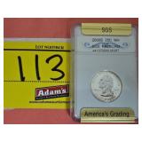 GRADED 2000-S SILVER NEW HAMPSHIRE QUARTER, PROOF