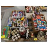 PALLET W/ PEPESI & BEER CAN COLLECTION, WOODEN