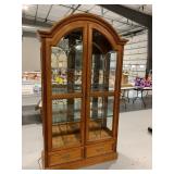 7FT TALL BEVELED GLASS DISPLAY CABINET W/ GLASS