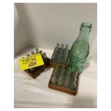 3 SETS OF ANTIQUE MINI GLASS COKE BOTTLES W/