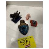 HEREND MINI CAT FIGURINE, METAL SMALL HORSE BUST,