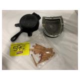 BF GOODRICH GLASS ASHTRAY, SMALL GRISWOLD CAST