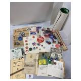 GROUP OF POLITICAL PINS & EPHEMERA COLLECTIBLES