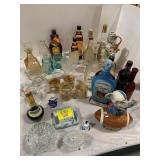 GROUP OF EMPTY BARWARE BOTTLES OF ALL KINDS,
