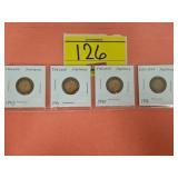 (4) FOREIGN GREAT BRITAIN FARTHINGS...1943, 1944,