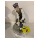 ROYAL COPENHAGEN 8' TALL MAN W/ GOATS FIGURINE -