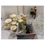 SHOT GLASSES, FLORAL CHINA, KAHLUA GLASSES, BEER