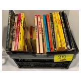 BASKET OF VINTAGE BARMAN, TRON, ETC PAPERBACK