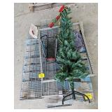 METAL SHELVING RACK, CHRISTMAS TREE, BIKE