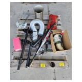 METAL STANDS/BRACKETS, DRYER HOSE, METAL BAT,