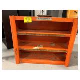 ANTIQUE METAL NIEHOFF ORANGE PARTS CABINET