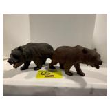 2 ANTIQUE GERMAN CARVED WOOD BEAR FIGURES