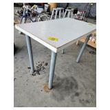 CRAFTING TABLE W/ METAL LEGS & PRESSED WOOD TOP