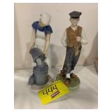 8' TALL PAIR OF MAN & WOMAN ROYAL COPENHAGEN
